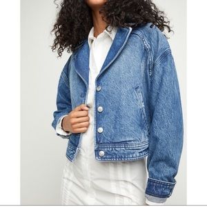 NEW W/ TAGS Free People We The Free Now Or Never Cropped Denim Jacket Size Small